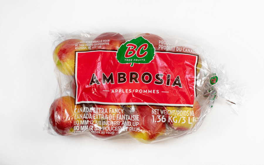 Bag of ambrosia apples from BC Tree Fruits.
