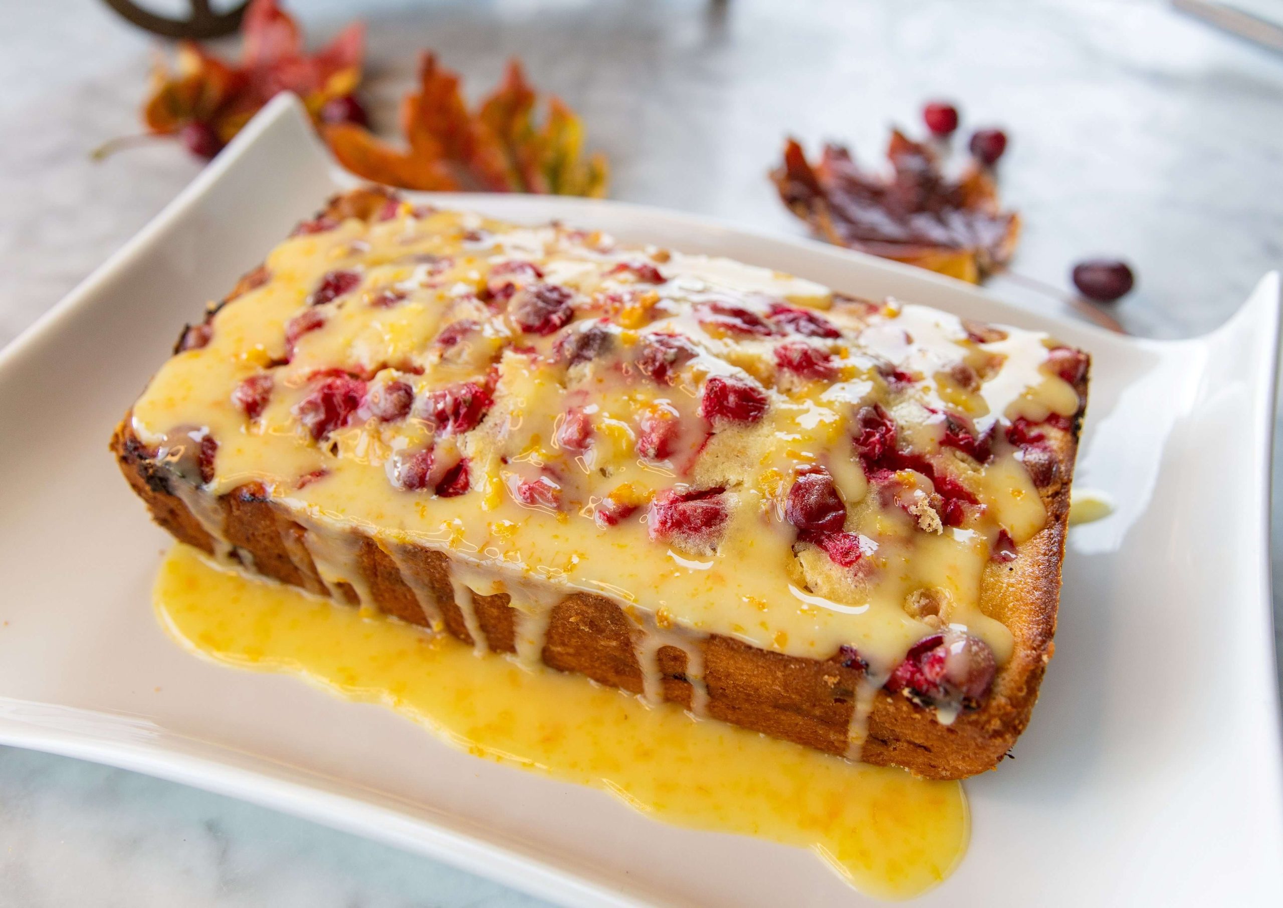 B.C. Cranberry Loaf with Orange Glaze by Chez Chanelle