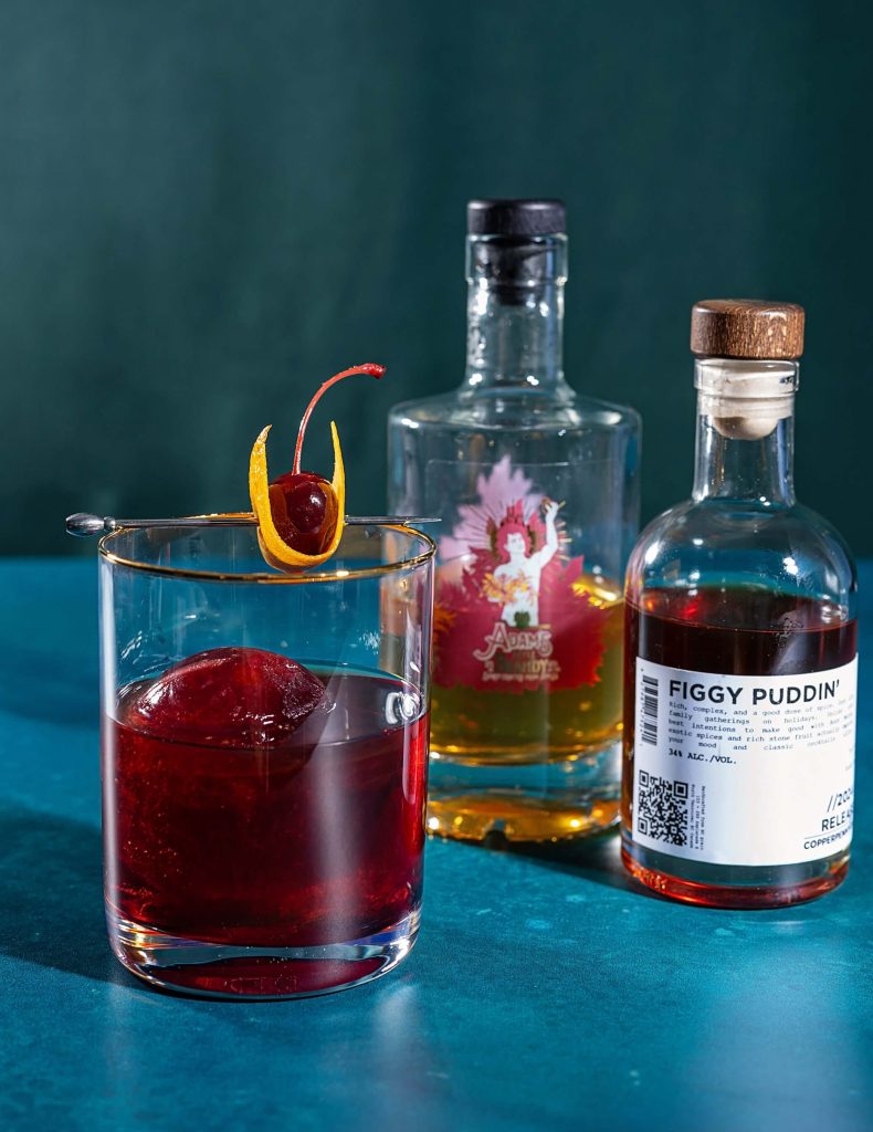 Fig Brandy Festive Cocktail With B C Cherry Ice